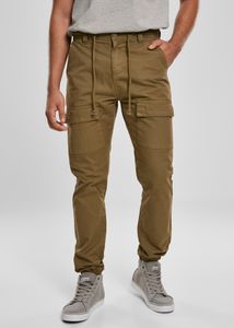 Urban Classics - Spodnie joggingowe z kieszenią z przodu oliwkowy - S