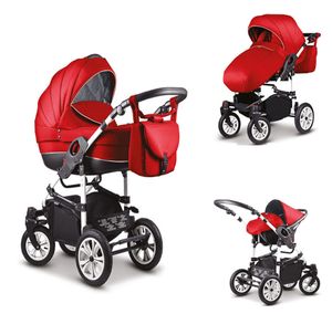 Kinderwagen-Set Craft 4 in 1 in Rot-Schwarz - 16 Teile - in 18 Farben erhältlich