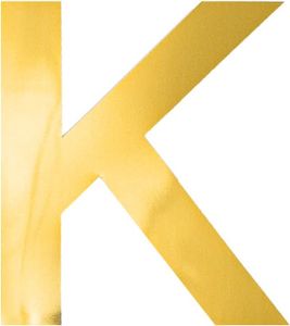 Oblique Unique Bügelbild Buchstabe K Bügelfolie für DIY Gestaltung Beschriftung von Kleidungsstücken uvm. - gold