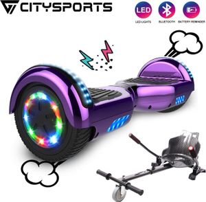 CITYSPORTS Hoverboard kinder mit sitz hoverkart ,Scooter Board 6,5 Zoll Bluetooth hoverboards, Elektro Scooter Self-Balance Board 350W*2 Motor mit LED-Blitzrädern