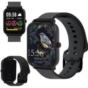 Smartwatch, Smart Watch Damen Herren, 1.7" 240x280 px Fitness Tracker Uhren für Android IOS, IP68 Wasserdicht Pulsmesser Schrittzähler Schwarz