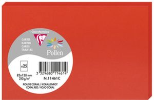 Karte Pollen 82x128mm 210g VE=25 Stück korallenrot