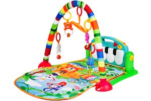 MalPlay Spielmatte mit Spielbogen für Baby mit Musik | Spieldecke mit Klaviertastatur Melodien, Noten und Klangeffekten | Lernspielzeug für Neugeborene Kleinkinder ab Geburt