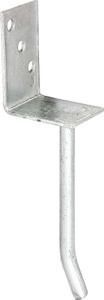 Alberts L-Pfostenträger | mit Betonanker aus Rundstahl | feuerverzinkt | Breite 80 mm | Länge des Riffelstahl 200 mm | 4er Set