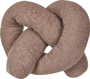 BELIANI Dekokissen Braun Webpelz mit Füllung 172x14 cm Teddy-Optik Bretzelform Knotenkissen Modern Wohnzimmer Schlafzimmer Ausstattung Sofakissen