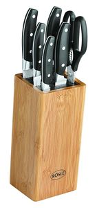 Rösle 13050 Blok na nože Cuisine Bamboo 7 ks strieborný Blok na nože