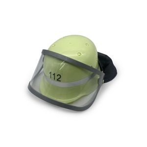 BestSaller 1401 Feuerwehr-Helm mit Klappvisier deutsches Original für Kinder mit Sticker, beige/schwarz