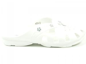 Fashy Schuhe Damen Badelatschen Badepantoletten Clogs Brighton 7621, Schuhgröße:36, Farbe:Weiß