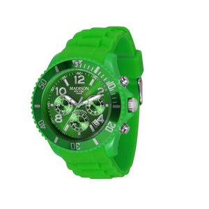 Madison Candy Time "Chrono" Silikonuhr Armbanduhr Silikon Chronograph Uhr grün