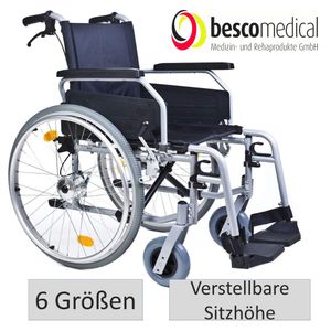 Rollstuhl Primus MS 2.0 - Transportrollstuhl von Bescomedical | ohne Trommelbremse Sitzbreite 43 cm