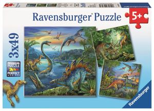 3 x 49 Teile Ravensburger Kinder Puzzle Faszination Dinosaurier 09317