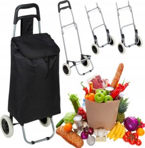 relaxdays 10029467_46 relaxdays Einkaufstrolley   Metall schwarz