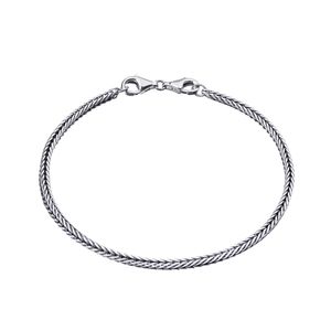 MATERIA Beads Armband Silber 925 antik oxidiert für Charms Schmuck mit Karabiner Verschluss 17-22mm in Geschenk Box SA-17, Länge:18 cm