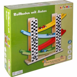 SpielMaus Holz Rollbahn mit Autos