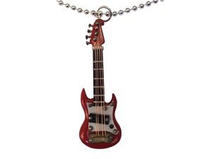 E-Gitarre Kette Halskette Miniblings 80cm Gitarrist Gitarristin Musiker + Box rot