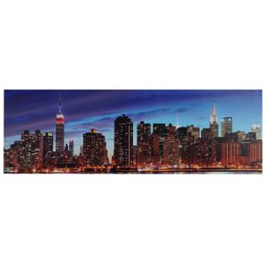 LED-Bild, Leinwandbild Leuchtbild Wandbild, Timer   120x40cm New York, flackernd