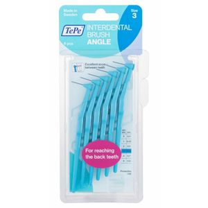 TePe Angle Interdentalbürsten 6 Stück Packung blau 0,6mm