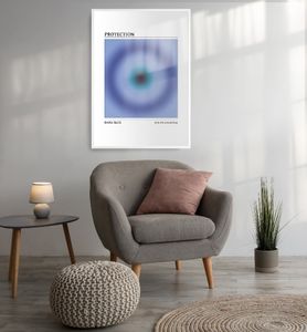 Poster Aura dunkelblaues Teufelsauge, groesse_poster:70x100 cm, groesse_rahmen:weiß 70x100 cm