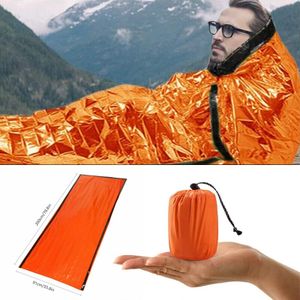PE Outdoor Notfall Thermischer wasserdichter Schlafsack Camping Aufbewahrungstasche (Orange)