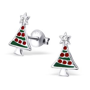 Weihnachtsohrringe: Silber Ohrstecker „Tannenbaum“ für Damen und Kinder