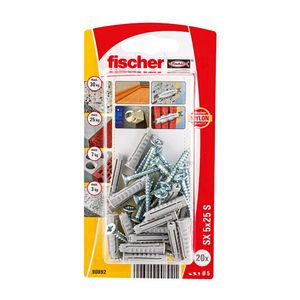 Fischer 90892, Rund, Metall, Kunststoff, 2,5 cm, 3,5 cm, 4 x 30 mm, 20 Stück(e)