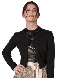 Krüger Dirndl Kurze Trachtenjacke "Lelia" 372565 | Schwarz Größe: 42