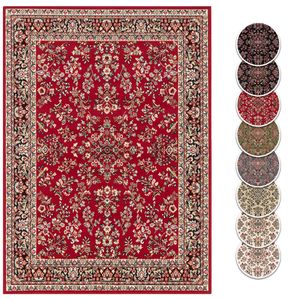 Kurzflor Orient Teppich Zabul, Farbe:Rot, Größe:120x160 cm