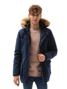 Ombre Clothing Herren Winterjacke Notker dunkelblau S