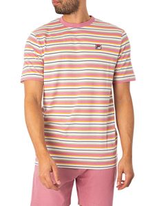 Fila Herren T-Shirt mit Varn Dye-Streifen, Rosa