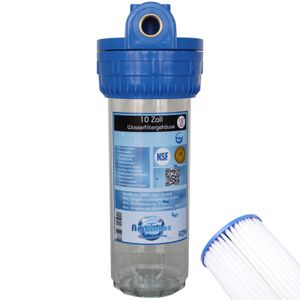 Wasserfilter Wasserfiltergehäuse 10 Zoll - 1/2 Zoll Innengewinde Ohne Zubehör Lamellenfitler 5µ