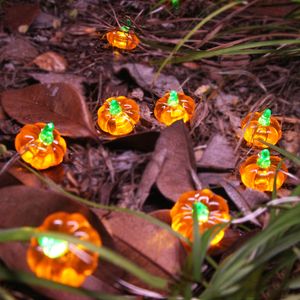 Halloween Dekoration Kürbis Lichterketten, 2M LED Hängende Kürbis Deko Batteriebetrieben Hängelampe für Party Bar Outdoor Garten