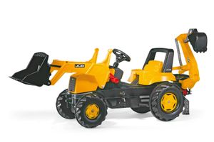 rolly toys Junior JCB Trettraktor Junior Lader mit Heckbagger, Maße: 164,5x53x76 cm; 81 200 4