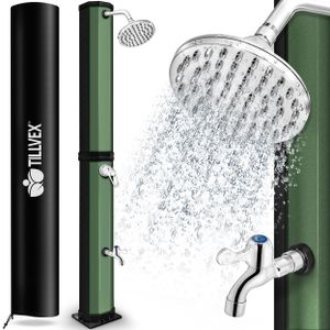 solárna sprcha tillvex 35 litrov čierna/zelená vrátane ochranného krytu záhradná sprcha bazénová sprcha kempingová sprcha solárna vonkajšia sprcha dažďová sprcha