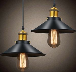 2PCS Metalllampe Retro Lampe Vintage Edison Industrial Deckenleuchte Antike Pendelleuchte Hängelampe Schwarz