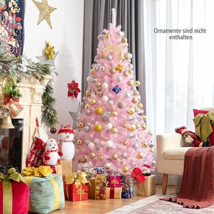 COSTWAY 180cm Künstlicher Weihnachtsbaum rosa, Tannenbaum mit Metallständer, farbiges Pulver und 472 Zweigen, Kunstbaum Weihnachten Christbaum ideal für Zuhause, Büro, Geschäfte