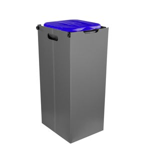 Müllsackhalter SichtFix 2.0 Blau mit Sichtschutz - 80L - Müllsackständer für Gelben Sack : Blau