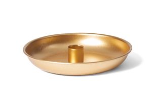 Novaliv Stabkerzenhalter Deko Schale GOLD 15cm Tafelkerzen Kerzenpin candle holder Weihnachtliche Tischdekoration Dekoschale Kerzenständer Adventskranz scandic chic Kerzenteller Kerzenpick