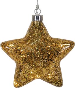 LED-Stern, warmweiße LEDs Ø15 cm Glitzergold LED-Stern, warmweiße LEDs Ø15 cm Glitzergold