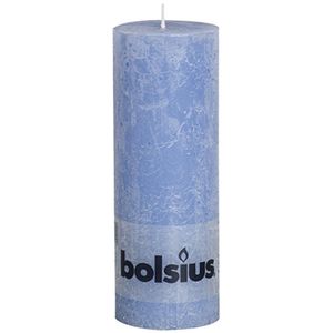 1 x Bolsius Rustik Stumpenkerze Ø 6,8 cm x 19 cm jeans blau