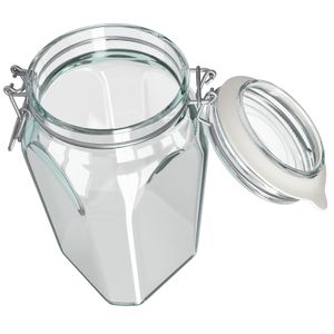Wellgro Einmachglas mit Bügelverschluss - 1540 ml Bügelverschlussglas - Glas Made in Germany - Menge und Farbe wählbar, Farbe:Weiß, Stückzahl:12 Stück