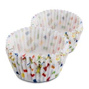 Zenker Haribo Muffinförmchen aus Papier 50 Stück  Perfekt zu Fasching oder dem nächsten Kindergeburtstag  Papierförmchen für Muffins im Haribo-Design
