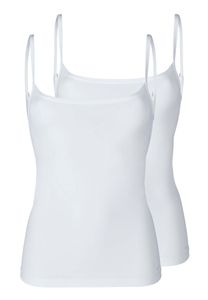 SKINY Damen Spaghetti-Shirt, 2er Pack - Top, Advantage Micro, Mikrofaser Weiß XL