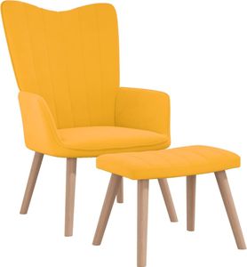 vidaXL Relaxsessel mit Hocker Senfgelb Samt