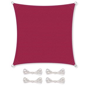 Sonnensegel HDPE Quadrat 3x3 rot High Density Polyethylen 185g/m²