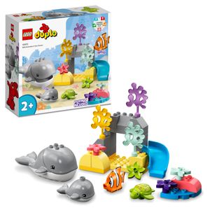 LEGO 10972 DUPLO Wilde Tiere des Ozeans Spielzeug-Set für Kleinkinder mit Meerestieren und Spielmatte, Lernspielzeug ab 2 Jahre