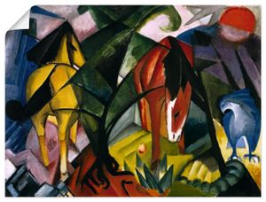 Franz Marc: Pferde und Adler. 1912, Produkt:Poster, Größe:90x120 cm / Poster