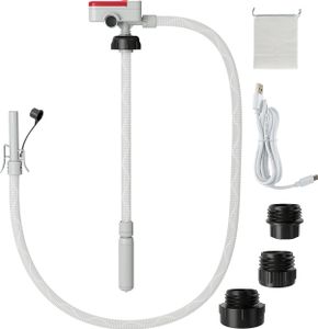 COSTWAY Kraftstoff Umfüllpumpe mit Auto-Stopp-Sensor, elektrische Kraftstoffpumpe 3,2 GPM mit 3 Größen Adaptern & Schlauch für Diesel, Öl, Benzin