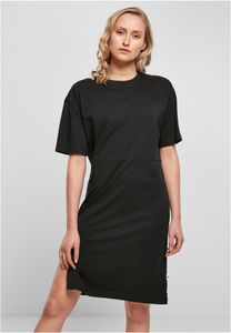 Urban Classics Damen Kleid Ladies Organic Oversized Slit Tee Dress Black-L