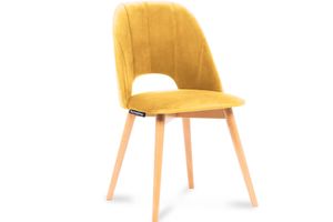 Konsimo Židle "TINO", žlutá, látka/dřevo, skandinávská, 48x86x44 cm