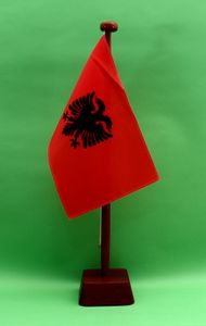 Tischflagge Albanien 25x15 cm mit Holzständer